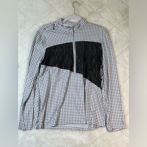 women’s scanner golf pull over black white geometric pattern size xl extra large